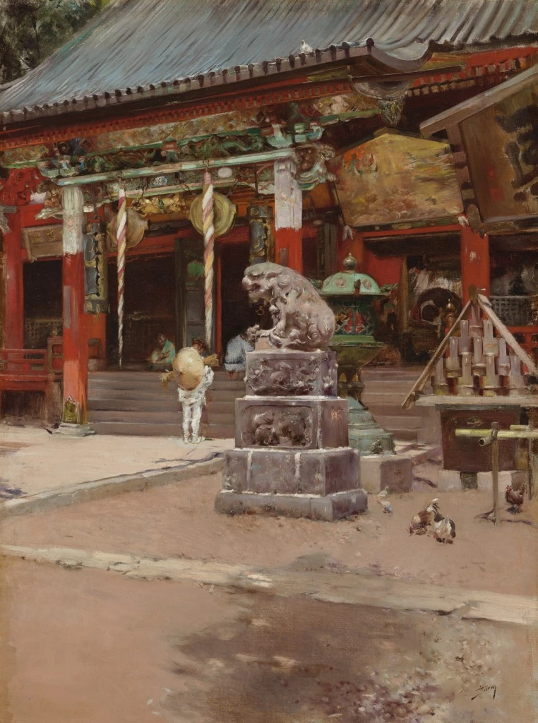 Il cortile del tempio di Fudo Sama a Meguro, Tokyo - Virginia Museum of Fine Arts, Richmond